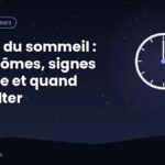 Personne endormie dans une chambre de nuit, avec des lignes douces évoquant la respiration