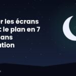 Téléphone en charge hors de la chambre pendant qu'une personne lit un livre le soir