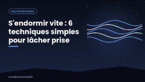 Personne détendue au lit la nuit, respirant calmement pour s'endormir vite
