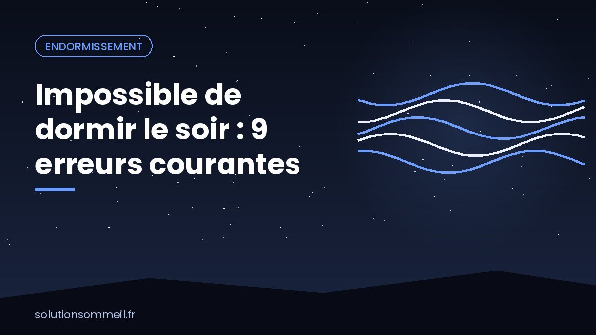 Personne éveillée dans son lit la nuit, qui n'arrive pas à dormir le soir