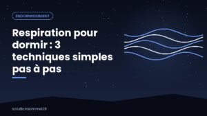 Personne allongée, une main sur le ventre, pratiquant une respiration lente pour dormir