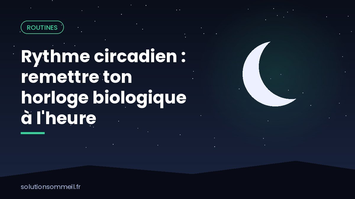 Illustration mi-jour mi-nuit avec une horloge, la lumière du matin et une lampe douce le soir, symbolisant le rythme circadien