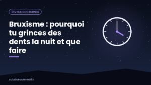 Illustration d'une personne endormie, mâchoire et épaules détendues, symbolisant le bruxisme et le grincement de dents la nuit