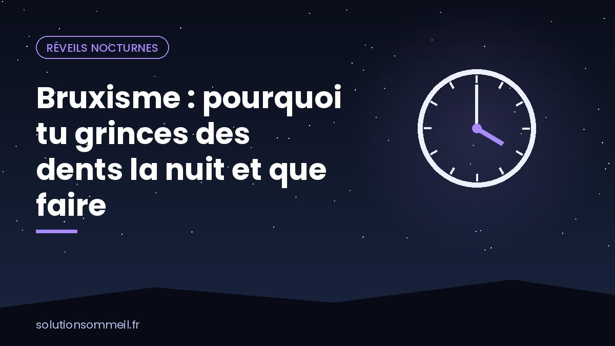 Illustration d'une personne endormie, mâchoire et épaules détendues, symbolisant le bruxisme et le grincement de dents la nuit