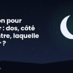 Illustration de trois positions pour dormir : sur le dos, sur le côté avec un coussin entre les genoux et sur le ventre
