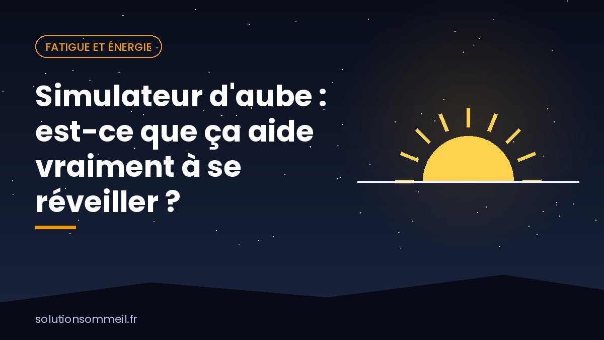 Lampe de chevet diffusant une lumière orangée progressive dans une chambre sombre en hiver, comme un simulateur d'aube