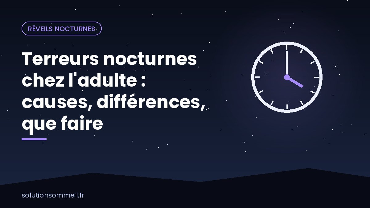 Terreurs nocturnes adulte : chambre plongée dans la pénombre en début de nuit, lit défait